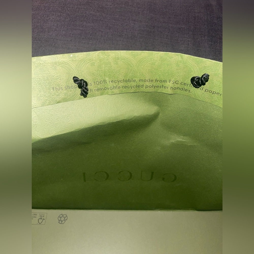 GUCCI LARGE GIFT BAG, GREEN FOLIAGE SHOPPING BAG - Picture 15 of 17